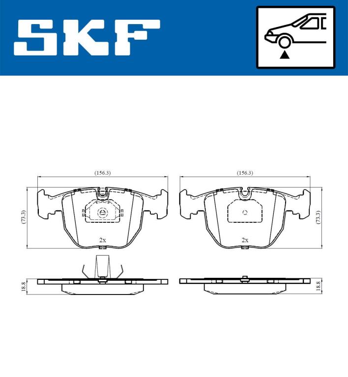 Jogo de 4 pastilhas de travão SKF ref. VKBP 80411
